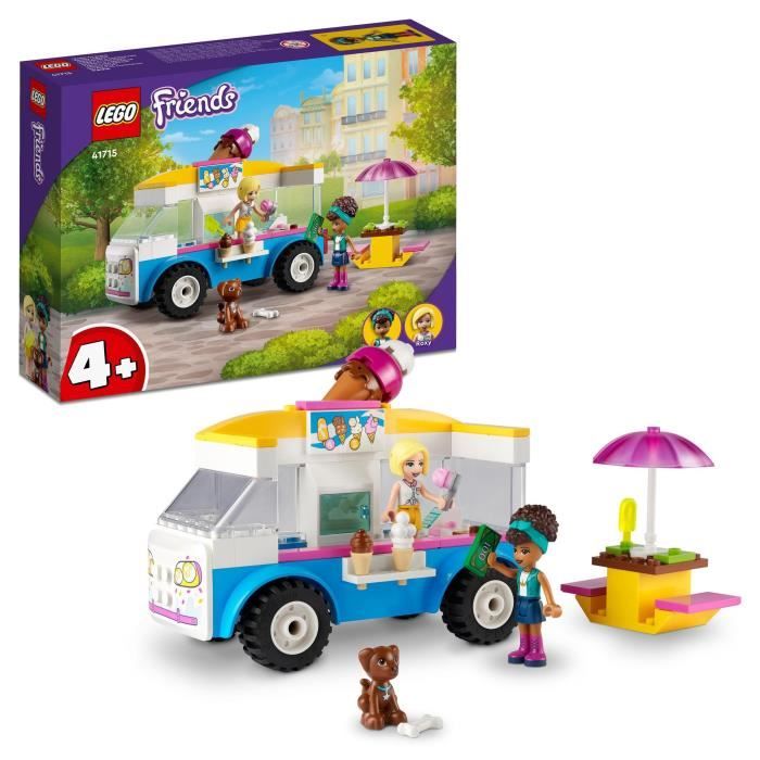LEGO® 41715 Friends Le Camion de Glaces, Jouet à Construire avec Figurines Chien, Véhicule et Mini-Poupées Dash et Andrea, dès 4 ans
