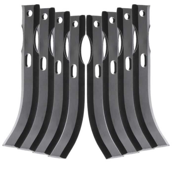 Outils couteaux de fraises universels réversibles type bineur 190 mm. Quatre paires : droite/gauche