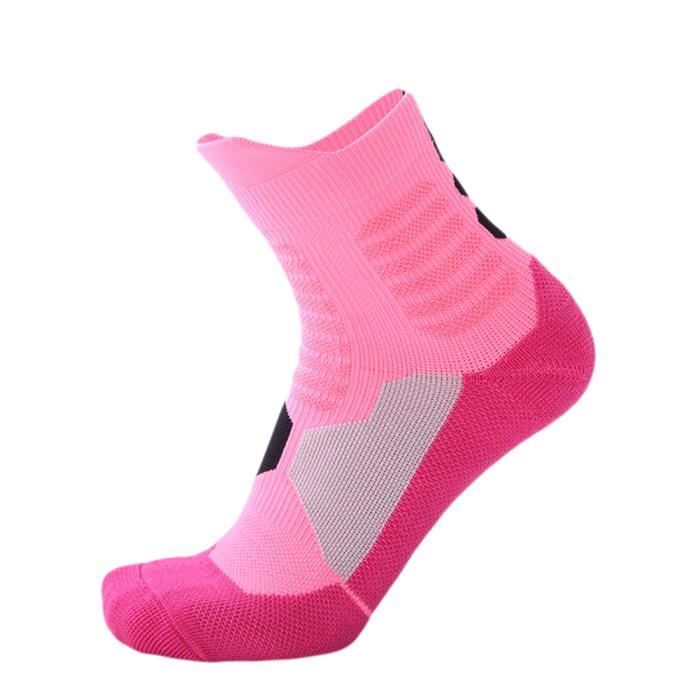 Chaussettes de Compression De Loisirs Pour Hommes et Femmes,Multifonctionnelles Antidérapantes À Haute Élasticité,Rose,Hommes