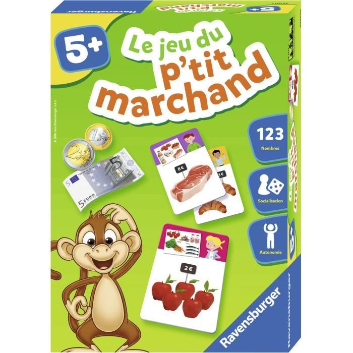 Le jeu du p'tit marchand - Jeu éducatif - Acheter et vendre - Initiation au calcul mental - Ravensburger - Dès 5 ans