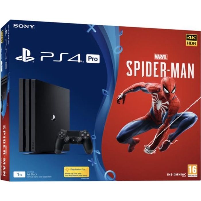 Console PlayStation 4 Pro 1To avec jeu Marvel's Spider Man