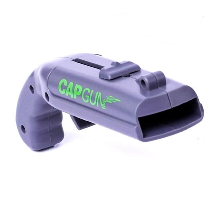SURENHAP 1PCS CAP GUN Tire-bouchon Ouvre-boîte Tireur Lanceur de cap -GRIS