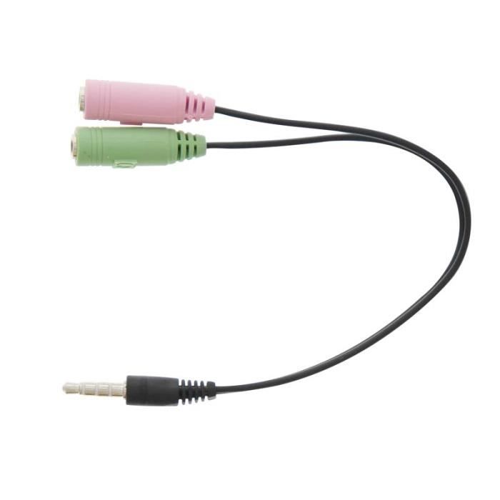 Adaptateur double Jack 3.5mm femelle vers Jack 3.5mm male Vous avez récemment acheté un nouvel ordinateur portable ou un Ultrabo...