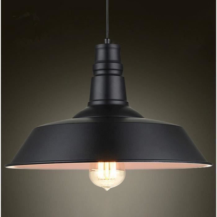 T&T Metal Retro Suspensions Luminaire Industriel Style Plafonnier Lustre Noir Plafond Luminaire Eclairage E27 Suspension Lumiaire