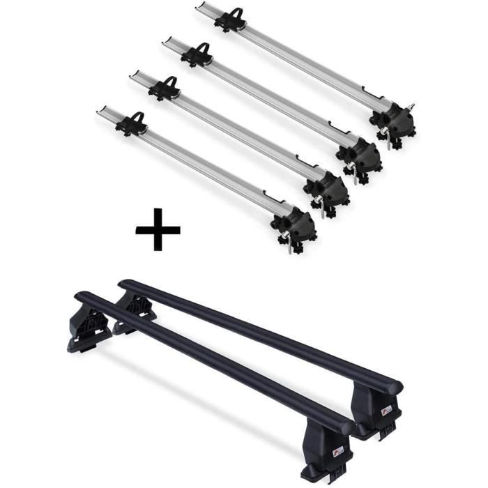 VDP 4X Porte-Vélos Vélo Pro + Galerie de Toit Menabo Tema Acier Compatible Avec Audi A3 Sportback 5Türer 2004-2012