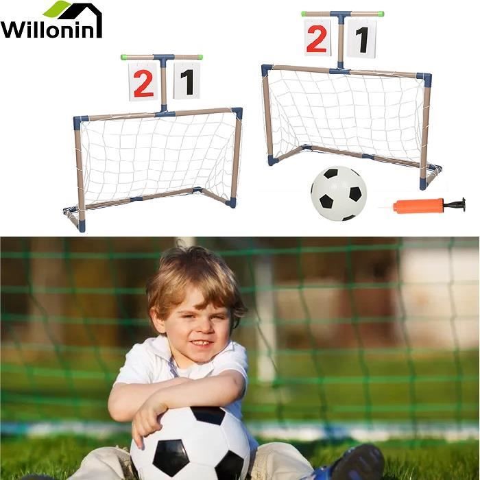 KD® Ensemble de 2 Buts de football L79xP35xH78 cm, Cage de foot, Cadeaux pour enfant Entraînement avec football pompe ZCY