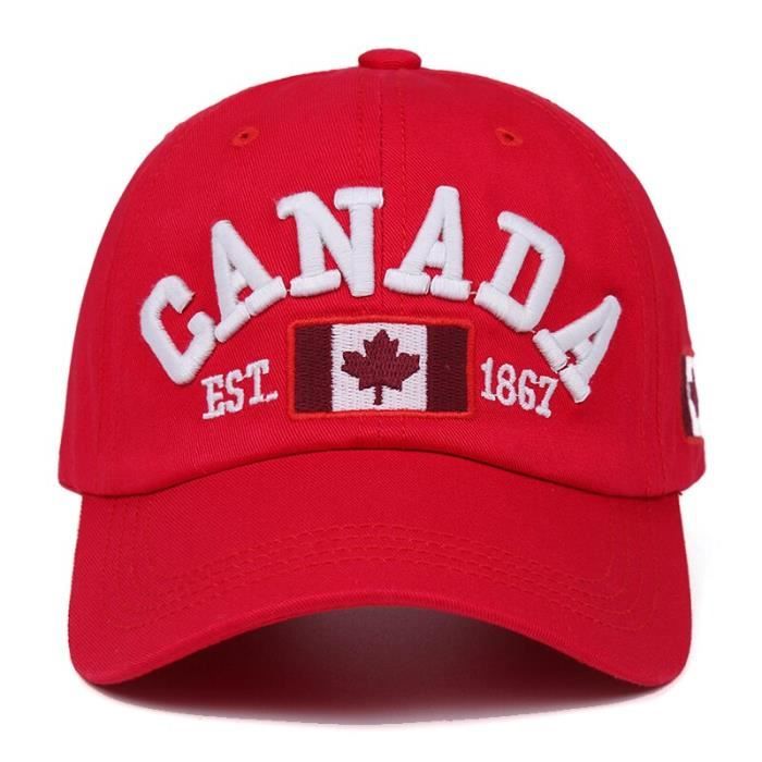 Red CANADA-Adjustable -Casquette de Baseball en coton pour hommes et femmes, chapeau de marque de haute qualité, ajustable, style Hi