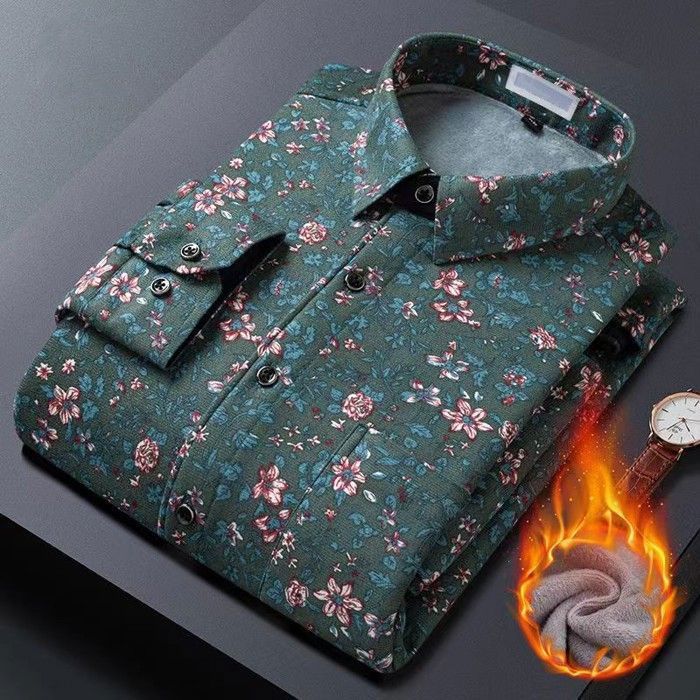 Chemise Homme à Fleurs Noires - Manches Longues Boutonnées - Coupe Loose Pour Concert Ou Mariage