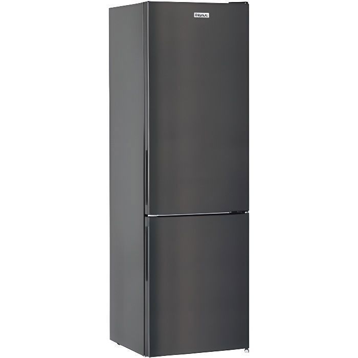 FrigeluX RC262XE : combiné noir 262 L Low-Frost thermostat électronique portes réversibles silencieux 39 dB tiroirs congélateur