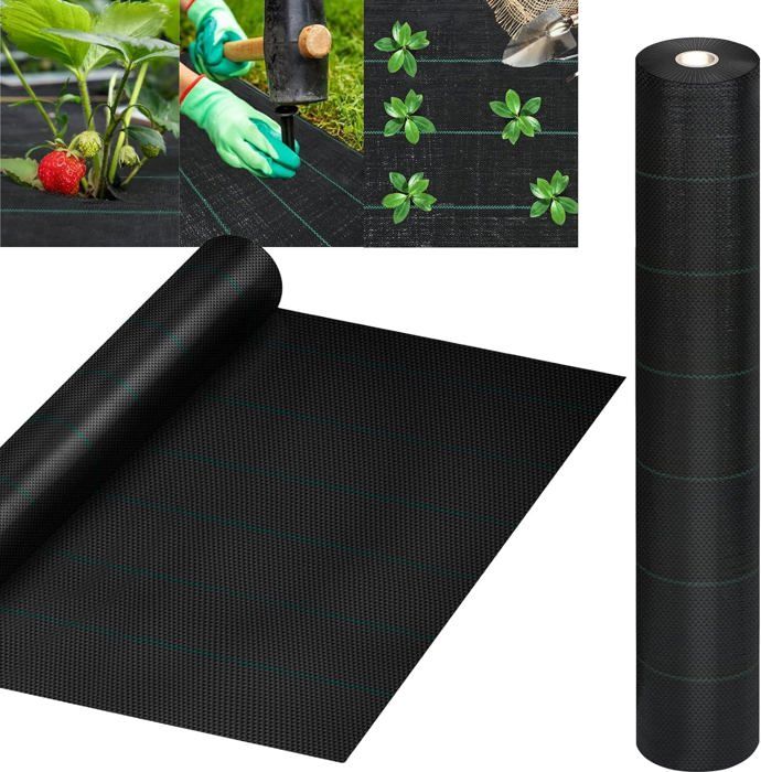 Toile De Paillage Non Tissée Marron 130 G/m² - Anti-Mauvaises Herbes Pour Jardin - 1x25 M