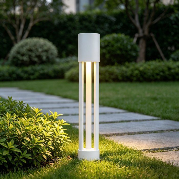 Mai & Mai Lampe sur Pied Extérieur 120x700mm Blanc Eclairage Extérieur LED IP65 Desgin NeoForge