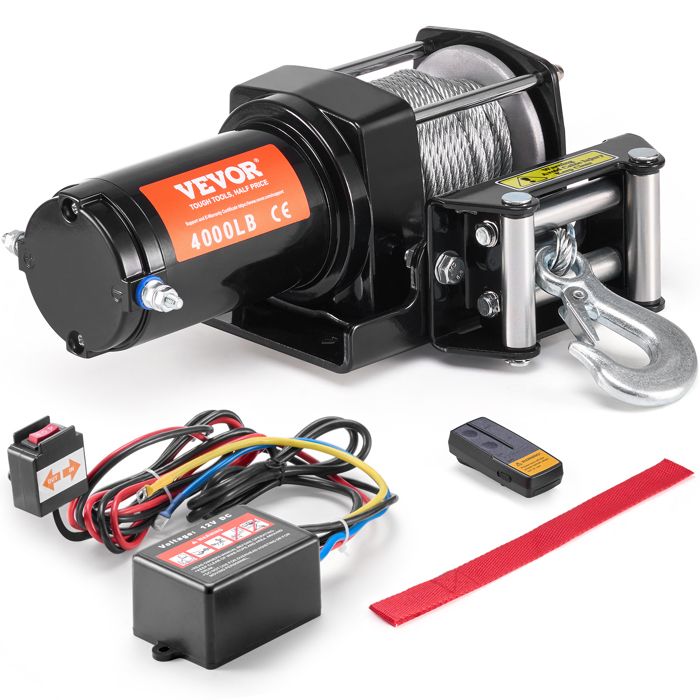 Treuil Électrique VTT UTV-VEVOR-Télécommande Sans Fil et Filaire Étanchéité IP55