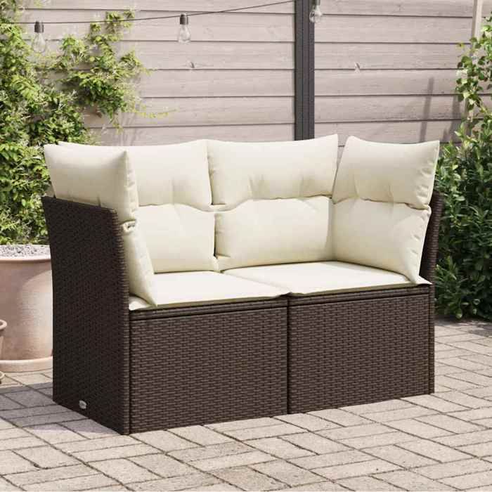 vidaXL Canapé de Jardin avec Coussins 2 Places Siège avec Dossier Meuble de Patio Arrière cour Terrasse Extérieur 366217 - vue 2