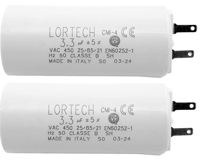 Lot De 2 Condensateurs 5,5 µF MECO Pour Moteur Volet Roulant SOMFY 10 Nm - Cosses Faston 2,8 Mm - Compatible SOMFY SIMU NICE