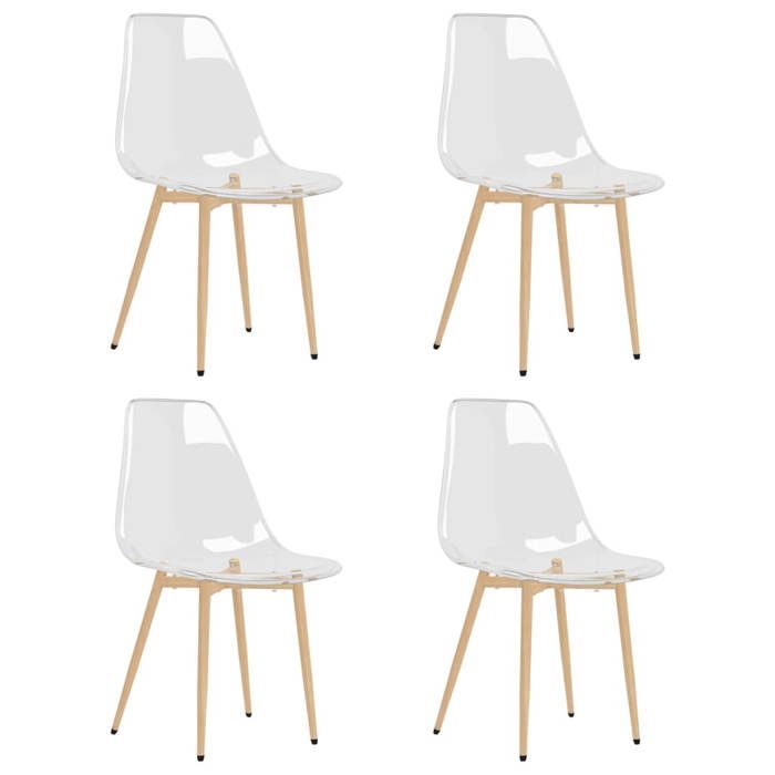 (72698)Chaise de cuisine CHICChaises à manger lot de 4 Transparent PET FR