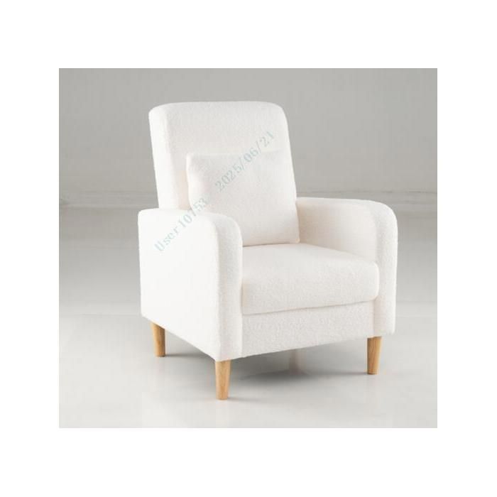 Fauteuil Salon - RELAX4LIFE - Coussin Lombaire - Pieds en Bois de Caoutchouc - Chaise de Salon Ergonomique Confortable -Charge 15KG