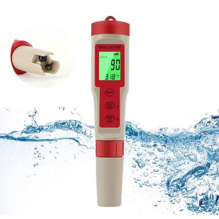 Testeur de qualité de l'eau 8 en 1, SG, Ph, EC, Sel, ORP, TDS, CF, Température,kit d'analyse portable pour eau potable, piscines, aquariums, hydroponie | Leroy Merlin