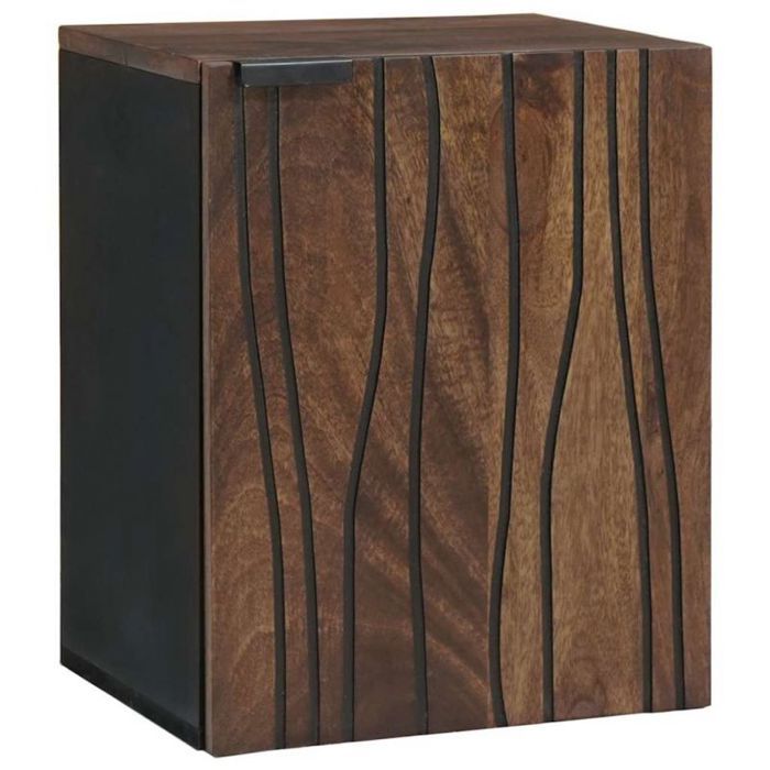 Vidaxl Meuble sous lavabo avec porte Marron et Noir 38 x 33.5 x 48 cm