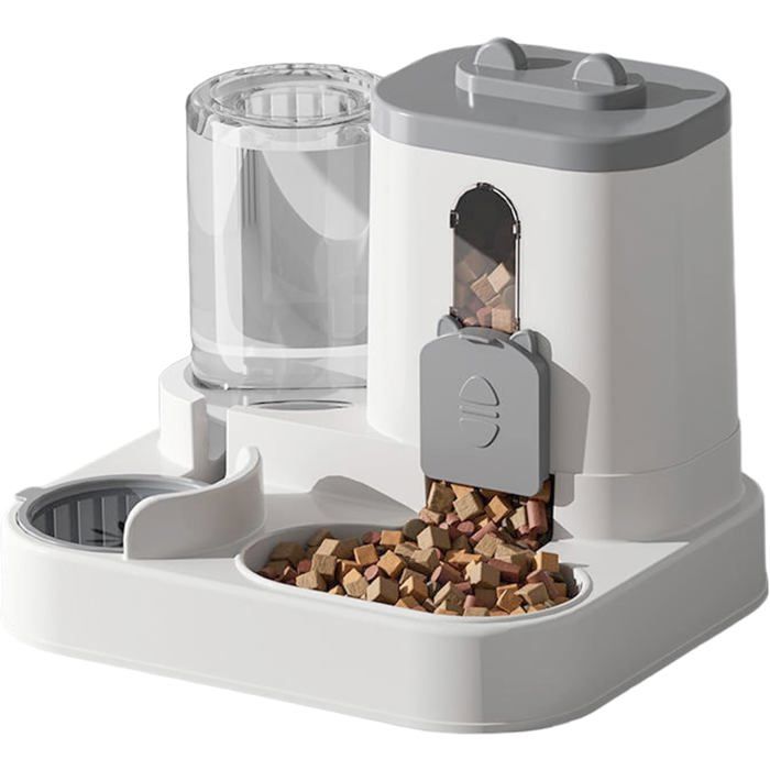 Distributeur Croquettes Chat Abreuvoir et alimentateur Automatique pour Chats Chiens Mangeoirs et Abreuvoirs1L et 300ml