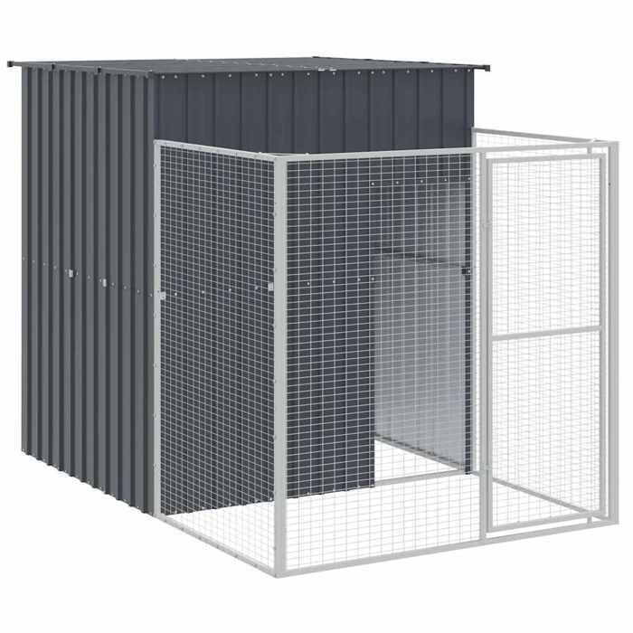 SALE dhiver Niche/Maison pour chien - UU - Grand Chenil - avec cour - anthracite 165x251x181 cm CC330