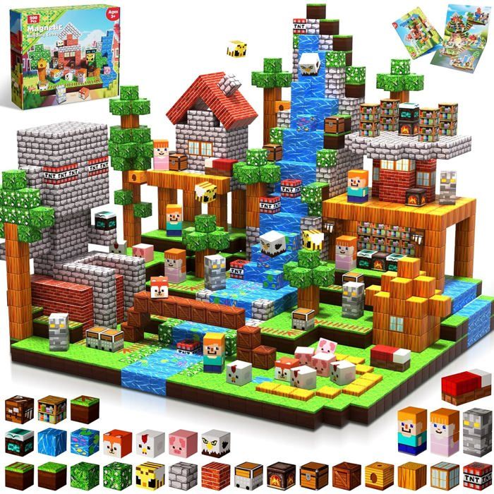 Blocs Magnétiques Lumineux 200 Pièces Avec LED – Jeu De Construction 3D Pour Enfants Dès 3 Ans