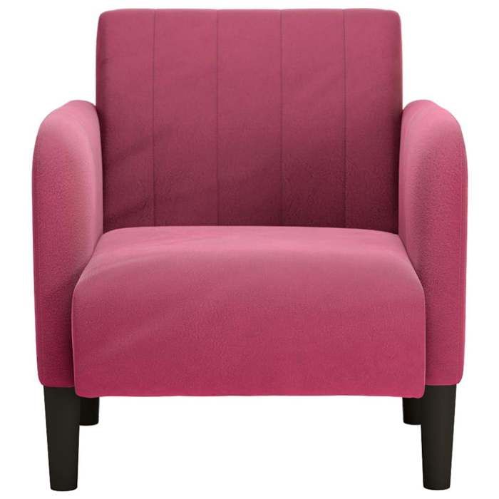 Rouge Fauteuil de relaxation - SOLOMON - 1 PLACE - CHAISE TV - avec accoudoirs rouge bordeaux 54 cm velours FF289