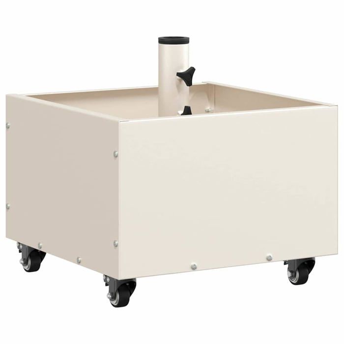 Pied de parasol en acier - vidaXL - Blanc - 45x45x45 cm - Roulable - Ajustable 360° - Utilisation extérieure