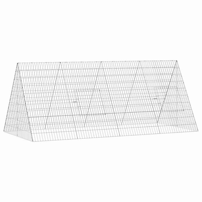 Cage pour lapins en acier zingué - vidaXL - 215x100x85 cm - Argent - Usage extérieur - Assemblage requis - Durable