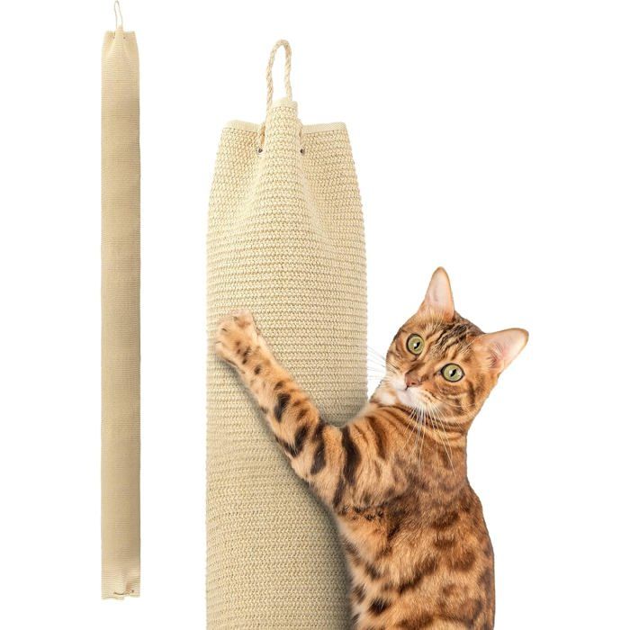 Structure descalade pour chat - SUTEO - Sac en sisal - 16x16x240 cm - Beige - Coussins inclus