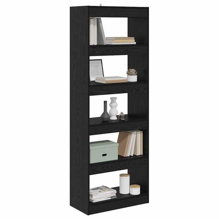 [52270]Bibliothèque - Étagère Haute moderne - MOBILIERCLASSIC - Chêne noir 60x30x166 cm Bois dingénierie Poids:28.02 Kg