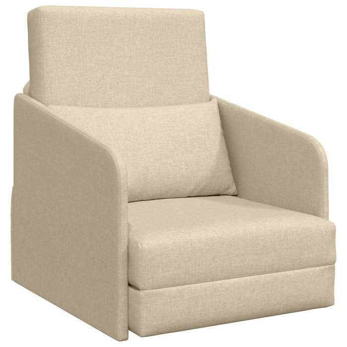 2 en 1 Sofa-lit au sol VIDAXL 60cm Lit-canapé 1 PLACE Crème tissu S1481