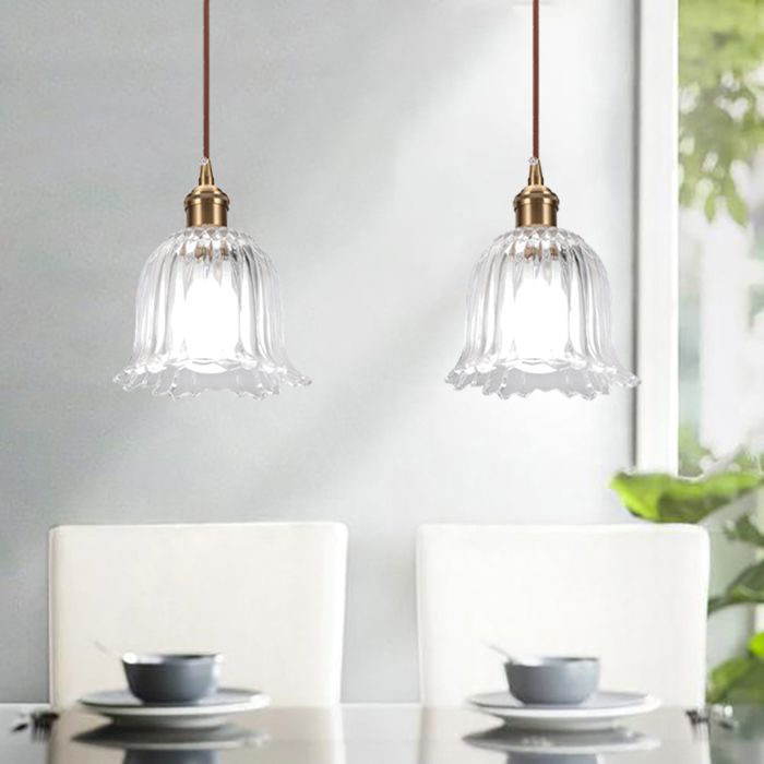 SNOGOLD 2X Suspension Luminaire Vintage Industriel E27 Lustre Forme Fleur Créatif Abat-jour en Verre Plafonnier pour Salle à Manger SNOGOLD 2X Suspension Luminaire Vintage Industriel E27 Lustre Forme Fleur Créatif Abat-jour en Verre Plafonnier pour Salle à Manger
