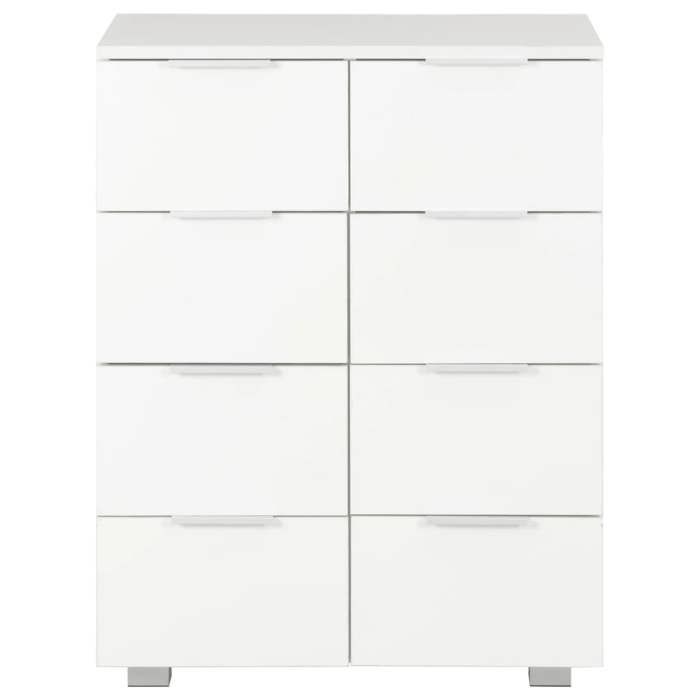 Blanc Buffet de couloir minimaliste - Blanc Buffet Blanc brillant 60x35x80 cm - Bois dingénierie 5563106411