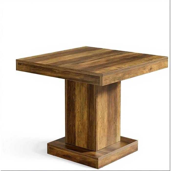 Table à manger carrée compacte en MDF marron style maison de ferme 80 x 80 x 75 cm