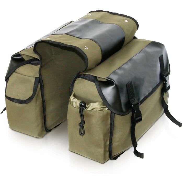 Sacoche de vélo étanche arrière double pliable pour porte-bagage