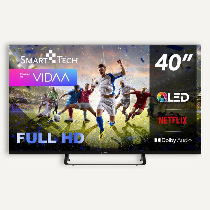 Smart Tech TV Full HD QLED 40(100 cm) 40QV02V Smart TV VIDAA Netflix Prime Video Disney Youtube 3xHDMI 2xUSB Mode Hotel