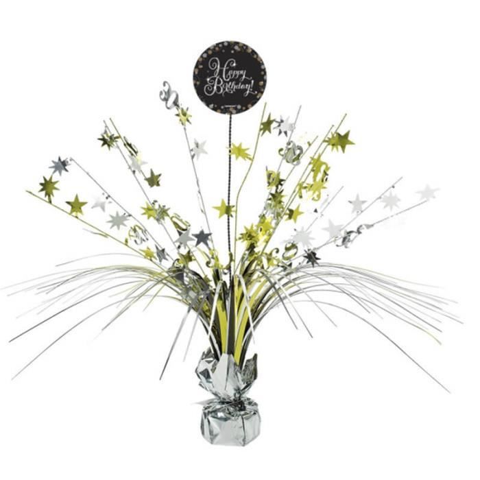 Centre De Table Joyeux Anniversaire Or Achat Vente