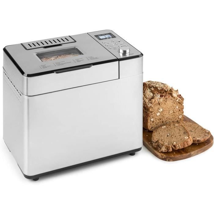 Klarstein Brotilde Family - Machine à pain, 14 programmes, 3 degrés de cuisson différents, fonction réchauffage, minuterie, écran