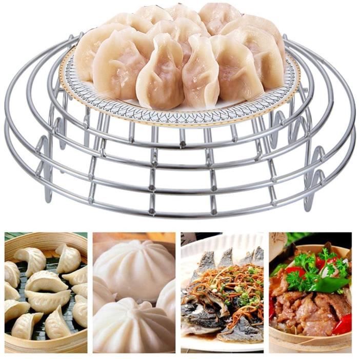 Lot De 3 Paniers Vapeur Inox Pour Autocuiseur – Ø21 X 13 Cm, Cuisson Multi-Étages, Compatible Instant Pot & Plus