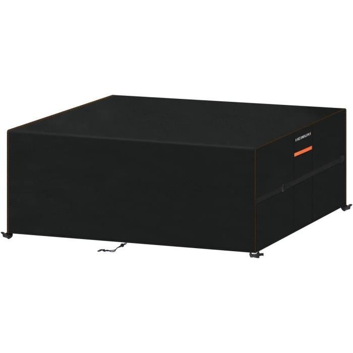 Ferocity Housse Salon de Jardin, Housse de Protection pour Meubles de Jardin - 140 x 100 x 72 cm - Respirante, pour Table et chaises, Imperméable, Coupe, Vent, Noir [131