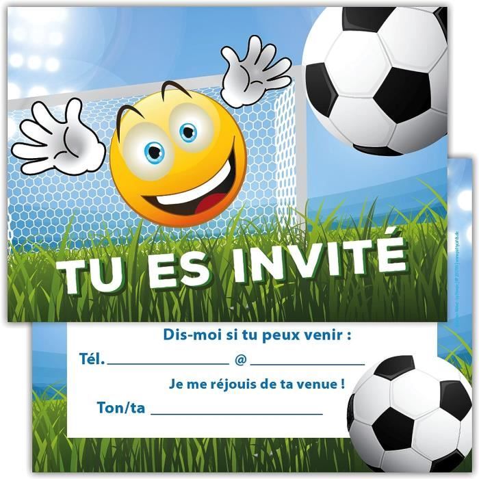 Sports Sur Gazon - Lot 12 Cartes D invitation Anniversaire Partie