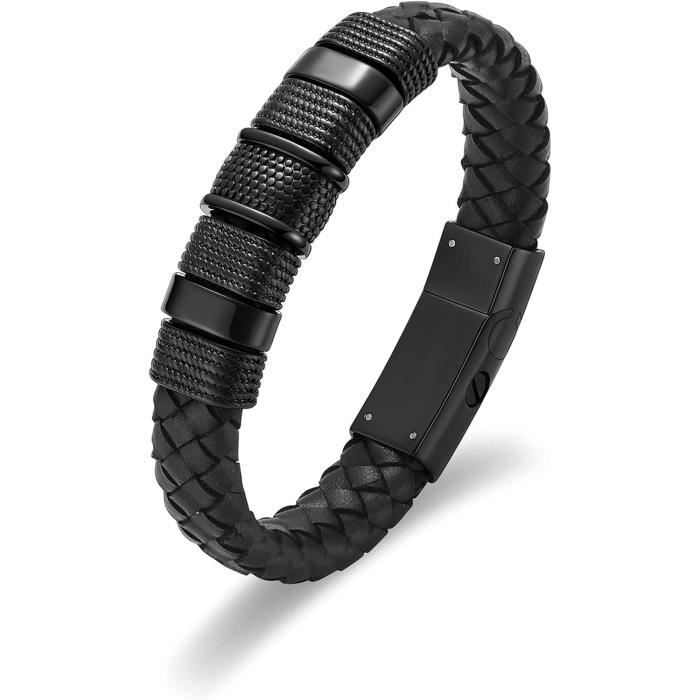 VCCWYQK Bracelet Urne En Cuir Tressé Avec Empreintes De Pattes Pour Cendres - Pour Homme Et Femme, 18/20/22/24 Centimeters, Acier Inoxydable