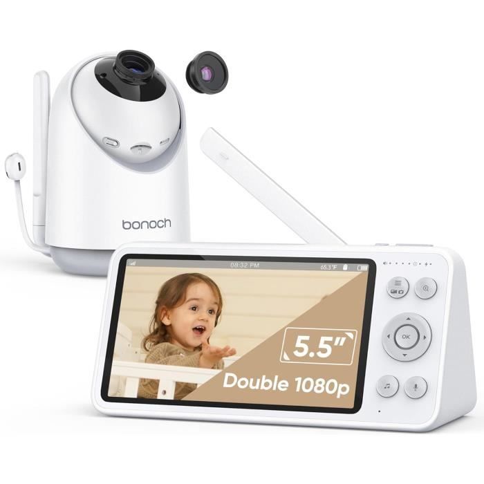 5.5 1080P Babyphone Camera Sans Wifi, 1080P Caméra Bebe +Écran, Babyphone  Vidéo Stockage Local+Lecture, Babyphone Longue Por[H63] - Cdiscount  Puériculture & Eveil bébé