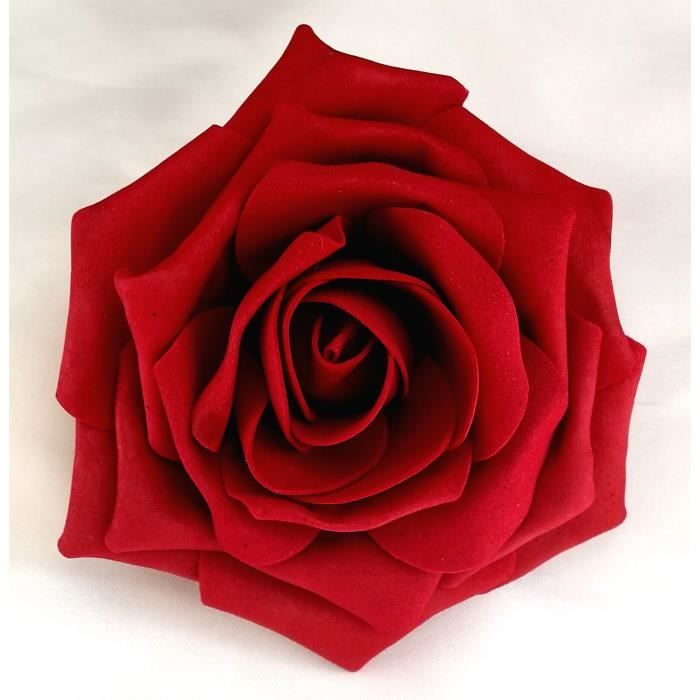 Femmes Ruby Rouge Rose artificielle ouverte cheveux fleur Clip Boutonnière  Corsage Par 3JJGUV - Cdiscount Maison