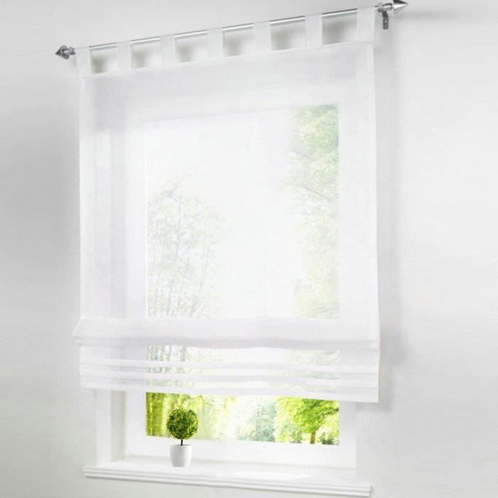 Store Romain Transparent Hauteur Réglable Décoration Parfait pour Fenêtre LxH 60x155cm, Rose 