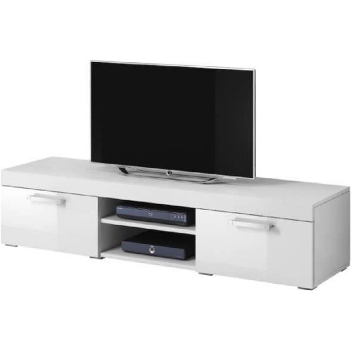 Mambo Meuble Tv Contemporain Decor Blanc 160 Cm Achat Vente Meuble Tv Mambo Meuble Tv Contemporain Soldes Cdiscount