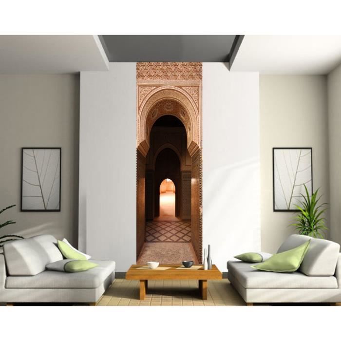 Sticker mural géant trompe l'oeil porte d'entrée orientale Dimensions