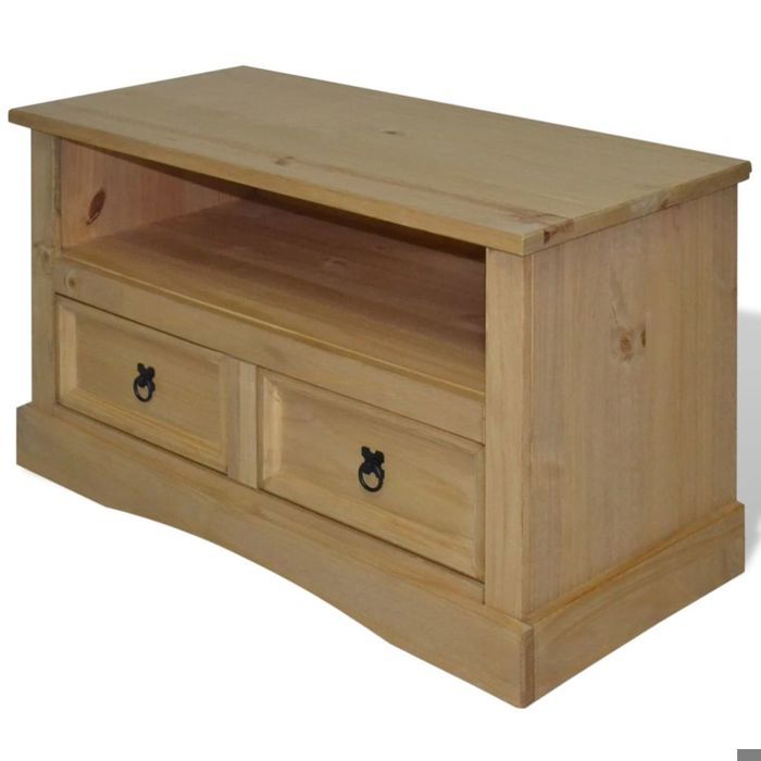 Meuble télé buffet tv télévision design pratique pin mexicain gamme corona 91 cm 2502012