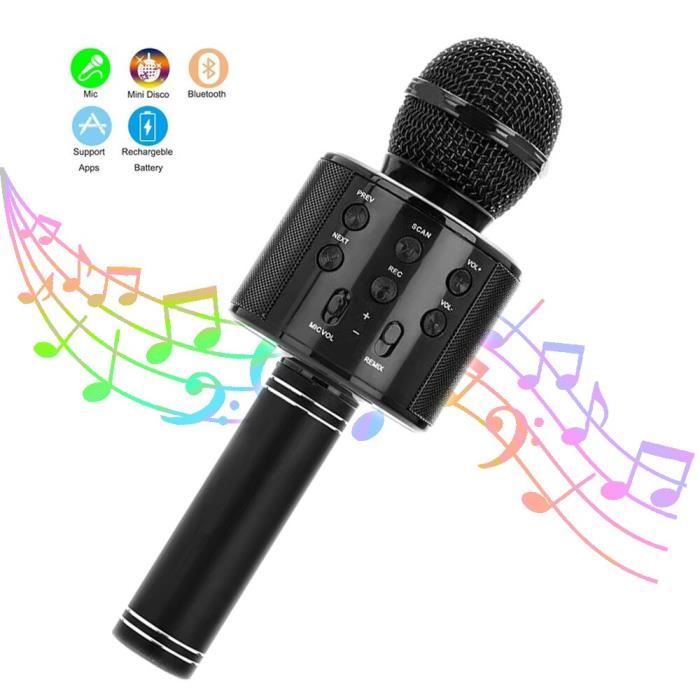 Microphone sans fil Bluetooth pour enfants, cadeau, lumières de chant et de  danse, Machine de karaoké Portable avec [8AEBB13]
