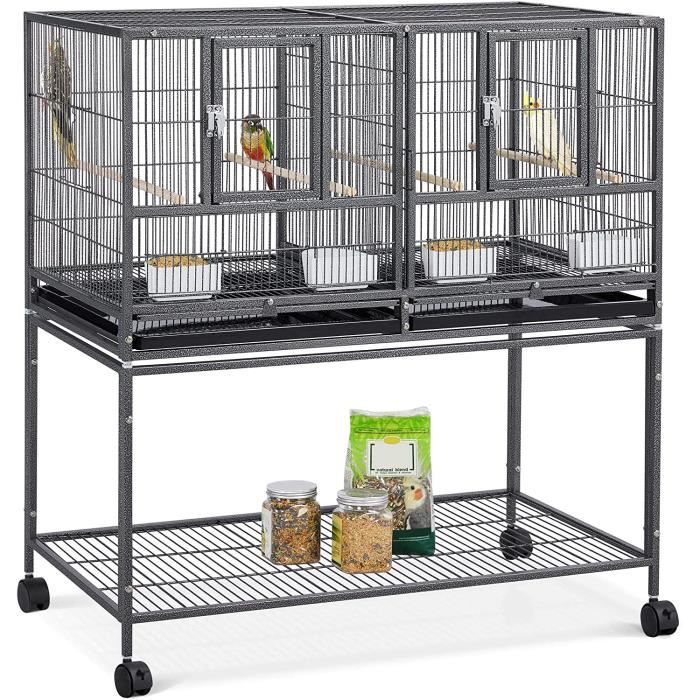 Cage à Oiseaux avec Support, Cage Oiseau sur Pied, Volière Oiseaux pour  Perroquet- Perruche- Canari- Parakeet- Calopsitte [1] - Cdiscount Animalerie